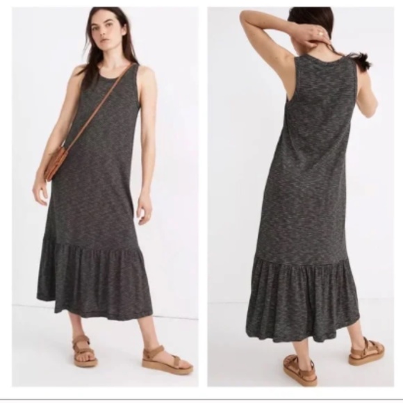 Madewell Dresses & Skirts - Maxwell Tank Ruffle Hem Striped Maxi Dress Sz S